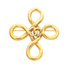 Chanel CC Gold Plated Clover Loop Brooch Secondhand