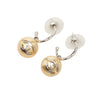 Chanel CC Brass Faux Pearl Hoop Bullet Back Earrings. Secondhand