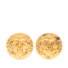 Chanel CC Gold Plated Round Clip On Earrings Secondhand