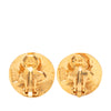 Chanel CC Gold Plated Round Clip On Earrings Secondhand