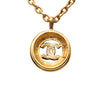 Chanel CC Gold Plated Sunburst Medallion Pendant Necklace Secondhand