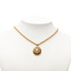 Chanel CC Gold Plated Sunburst Medallion Pendant Necklace Secondhand