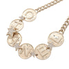 Chanel Gold Plated Crystal Star and Logo Pendant Necklace Secondhand