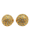 Secondhand Chanel Gold Plated and Rhinestones Round Clip On Earrings