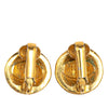 Secondhand Chanel Gold Plated and Rhinestones Round Clip On Earrings