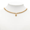 Dior Gold Plated CD Logo Oval Pendant Necklace Secondhand