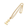 Chanel Gold Plated Double Chain Clover CC Pendant Necklace Secondhand
