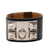 Secondhand Hermès Swift Leather and Palladium Plated Collier de Chien Bracelet