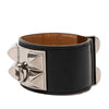 Secondhand Hermès Swift Leather and Palladium Plated Collier de Chien Bracelet
