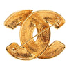 Chanel CC Gold Plated Quilted Brooch Secondhand