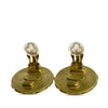 Chanel CC Gold Plated Enamel Round Clip On Earrings Secondhand