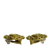 Chanel CC Gold Plated Enamel Round Clip On Earrings Secondhand