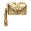 Chanel Chevron Metallic Lambskin Tassel Chain Camera Bag Secondhand