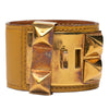 Hermès Leather and Gold Plated Collier de Chien Bracelet T3 Secondhand