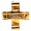 Chanel CC Gold Plated Ribbon Cross Brooch Secondhand