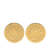 Hermès Gold Plated Bijouterie Fantaisie Clou De Selle Clip On Earrings Secondhand
