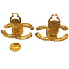 Chanel Gold Plated CC Clip On Earrings Secondhand