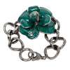 Chanel CC Brass Ruthenium and Enamel Camellia Chain Bracelet Secondhand