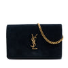 Saint Laurent Suede Monogram Kate Chain Wallet Secondhand