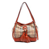 Secondhand Burberry Small Haymarket Check Coated Canvas Brogue Tassel Tote