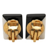 Chanel CC Bicolor Acrylic Rectangular Clip On Earrings Secondhand