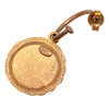 Chanel Gold Plated Enamel Logo Round Scalloped Swing Push Back Earrings Secondhand