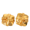 Chanel CC Gold Plated Rhombus Twisted Ribbon Clip On Earrings Secondhand