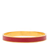 Hermès Gold Plated Epsom Kelly Cadena Lock Bangle Bracelet Secondhand