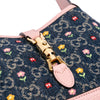 Gucci Limited Edition Mini GG Denim Embroidered Floral Jackie 1961 Crossbody Secondhand