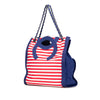 Chanel Paris Venice CC Canvas Mariniere Chain Tote Secondhand