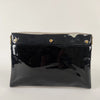 Yves Saint Laurent logo envelope model clutch bag in black leather