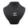 Chanel CC Silver Plated Rhinestones Pendant Necklace Secondhand