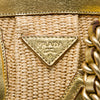 Prada Cinghiale Trimmed Paglia Shoulder Bag Secondhand