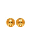 Chanel Gold Plated Logo Round Clip On Earrings Secondhand