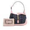 Gucci Limited Edition Small GG Embroidered Denim Floral Jackie 1961 Crossbody Secondhand