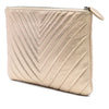 Chanel Medium Chevron Metallic Calfskin O Case Clutch Secondhand