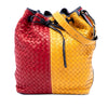 Bottega Veneta Tricolor Nappa Intrecciato Drawstring Bucket Bag Secondhand