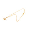 Secondhand Chanel CC Gold Plated Strass Round Pendant Necklace