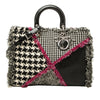 Secondhand Dior Limited Edition Large Tweed Houndstooth Patchwork Diorissimo Satchel