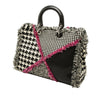 Secondhand Dior Limited Edition Large Tweed Houndstooth Patchwork Diorissimo Satchel