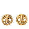 Chanel CC Gold Plated Twisted Round Clip On Earrings Secondhand