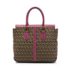 Fendi Leather Trimmed Zucchino Canvas Satchel Secondhand