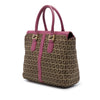 Fendi Leather Trimmed Zucchino Canvas Satchel Secondhand