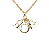 Dior Gold Plated Strass Logo Pendant Necklace Secondhand