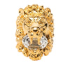 Gucci Gold Plated Crystal Lion Head Ring Secondhand