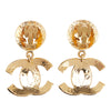 Secondhand Chanel Gold Plated CC Swing Clip On Earrings