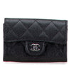 Chanel CC Quilted Caviar Flap Card Holder Wallet Secondhand