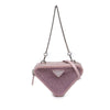Prada Mini Crystal Embellished Satin and Leather Triangle Pouch Secondhand