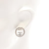 Chanel CC Brass Strass Round Push Back Earrings Secondhand