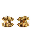 Chanel Gold Plated  Quilted CC Clip On Earrings Secondhand